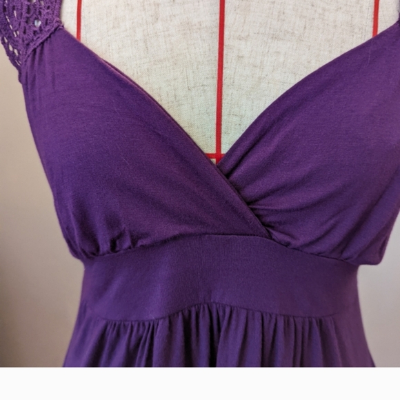 NWT Buffalo David Bitton Crochet Bodice Sun Dress Size Small Empire Waist Tie - Picture 6 of 8